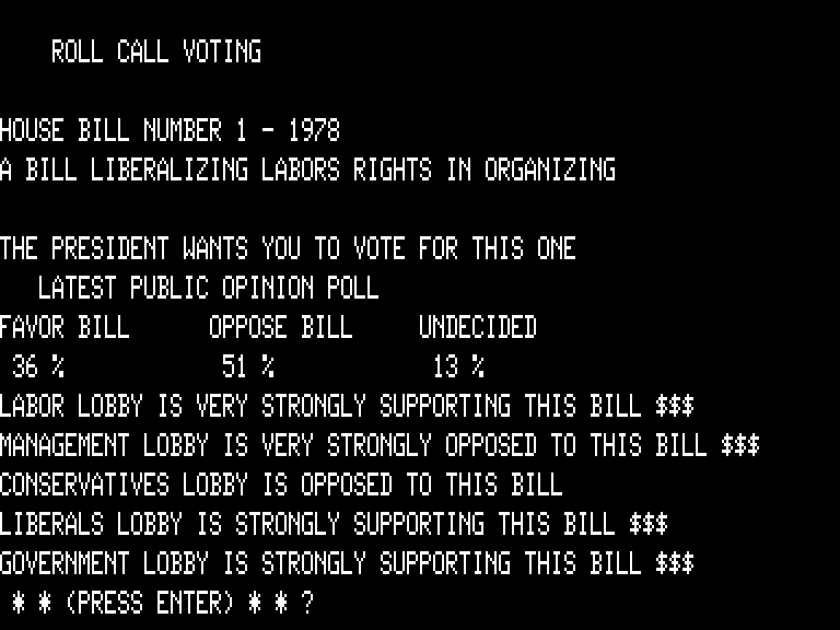 Screenshot of Pork Barrel (TRS80, 1978) MobyGames