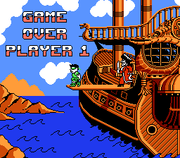 Hook (NES) screenshot: Spine-chilling Game Over!