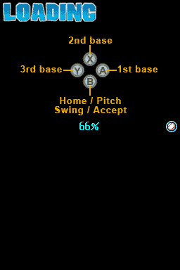 Backyard Baseball '09 (Nintendo DS) screenshot: The loading screen gives you some instructions on the game's controls scheme.