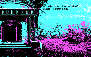 Heroes of the Lance (DOS) screenshot: Prepare to enter Xak Tsaroth (CGA)