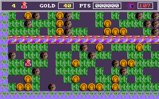 Rockford: The Arcade Game (DOS) screenshot: Playing as an explorer (VGA 256 colors)