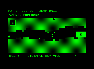 Golf (Commodore PET/CBM) screenshot: O boy, in the rough
