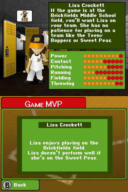 Backyard Baseball '09 (Nintendo DS) screenshot: MVP of the game!
