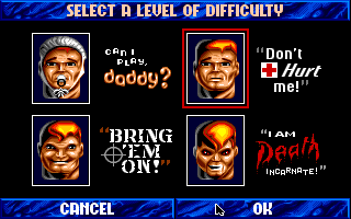 Wolfenstein 3D (Apple IIgs) screenshot: Choose difficulty