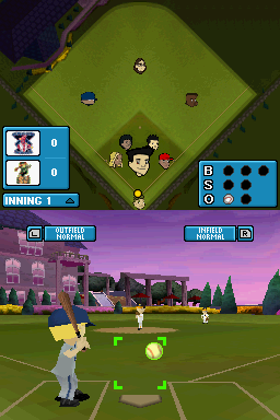 Backyard Baseball '09 (Nintendo DS) screenshot: ...and where you want to place the pitch.