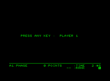 Cosmic Fighter (Commodore PET/CBM) screenshot: Player 1's turn!