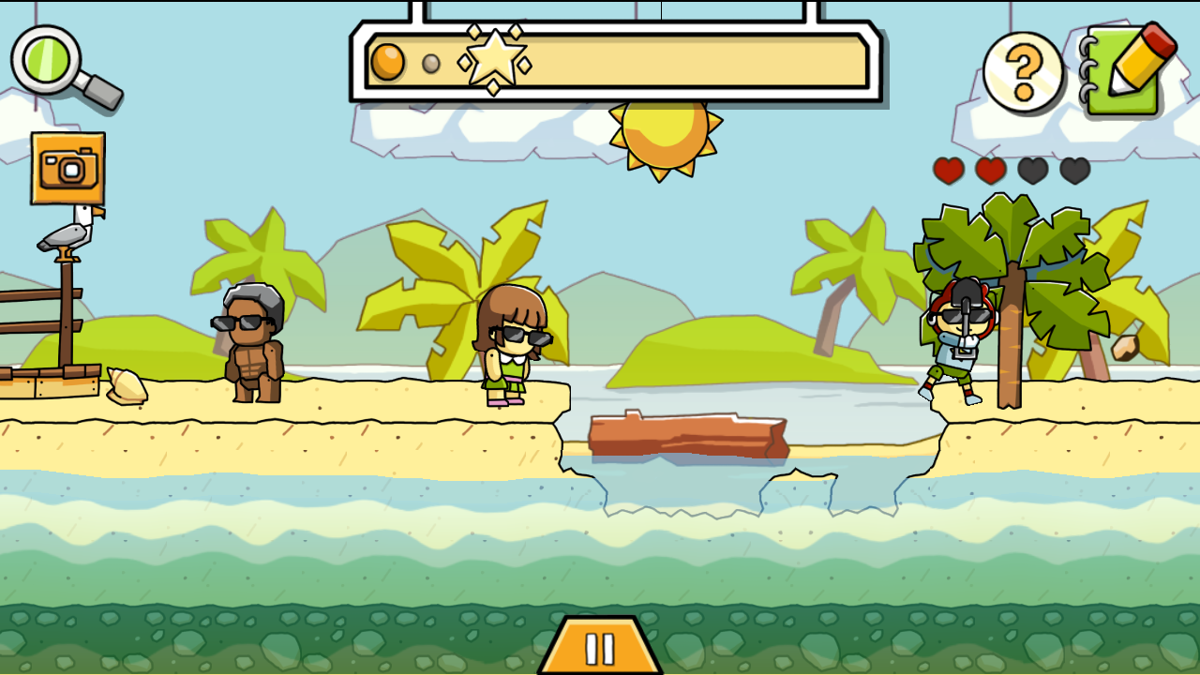 Scribblenauts Remix (Android) screenshot: Let's have a beach party