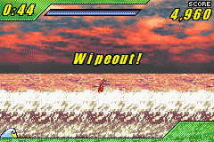 Kelly Slater's Pro Surfer (Game Boy Advance) screenshot: Fell of the board