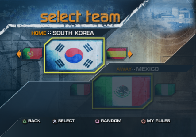 FIFA Street (PlayStation 2) screenshot: Team selection.