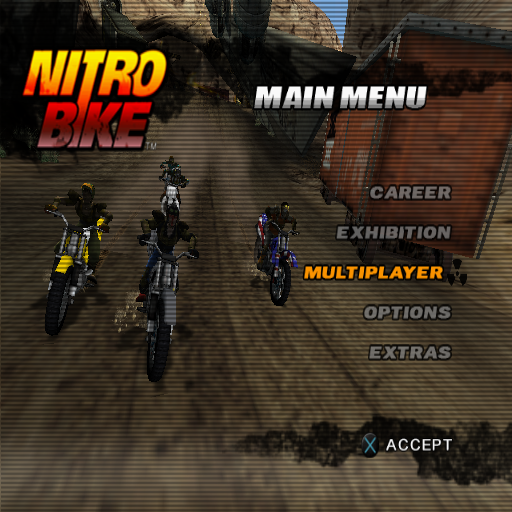 Nitrobike (PlayStation 2) screenshot: Menu screen.