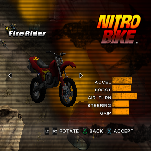 Nitrobike (PlayStation 2) screenshot: Choosing the motorbike.