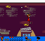 Spirou: The Robot Invasion (Game Boy Color) screenshot: Level 1: The Closed Down Station.