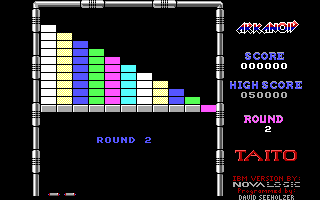 Arkanoid (DOS) screenshot: Round 2 (Demo mode)