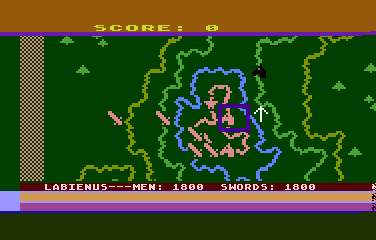 Legionnaire (Atari 8-bit) screenshot: Commanding the cavalry to head North.