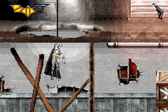 Batman Begins (Game Boy Advance) screenshot: Batman using the grappling hook