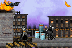 Batman Begins (Game Boy Advance) screenshot: Facing Batman's old mentor and his guards