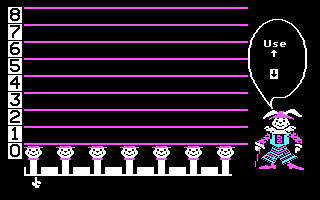 Math Rabbit (DOS) screenshot: Clown's Counting Games (CGA)
