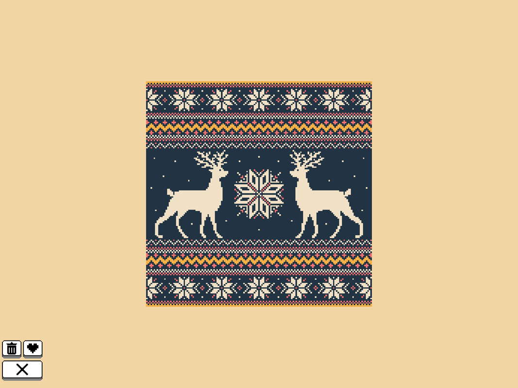 Coloring Pixels: Advent Pack (Windows) screenshot: December 3rd - another pattern, quite reminding of traditional Norwegian sweaters.