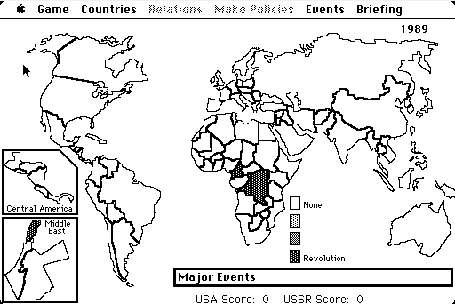 Balance of Power: The 1990 Edition (Macintosh) screenshot: Game start