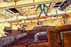 Circle of Blood (Game Boy Advance) screenshot: Outside the hotel