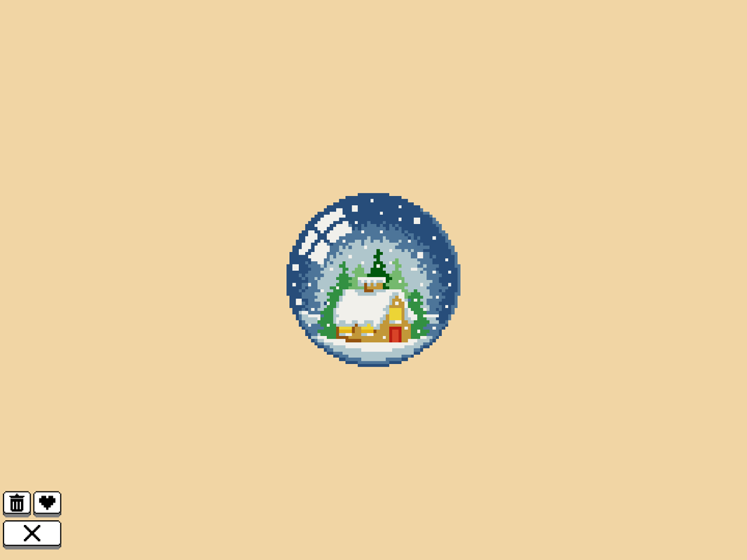 Coloring Pixels: Advent Pack (Windows) screenshot: December 4th - a snow globe, WAY better than the one in previous year's "Holiday Pack".