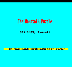 Nowotnik Puzzle (Oric) screenshot: Title screen