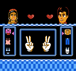 Honey Peach (NES) screenshot: Game in progress. it's a tie!