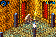 Masters of the Universe: He-Man - Power of Grayskull (Game Boy Advance) screenshot: A significant part of the game involves finding keys (or skulls) that unlocks new areas.