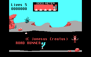 Road Runner (DOS) screenshot: Introducing Road Runner (CGA)