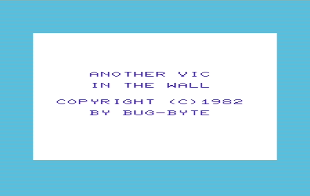 Another VIC in the Wall (VIC-20) screenshot: Title screen