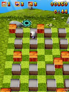 3D Bomberman Atomic (J2ME) screenshot: When all enemies are defeated a portal opens up