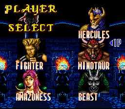 Mutant Fighter (SNES) screenshot: Player select