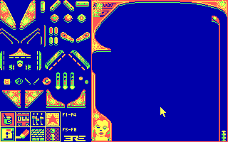 Macadam Bumper (DOS) screenshot: Pinball Wizard - Game menu (CGA)