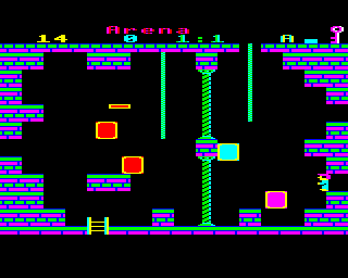 Citadel (BBC Micro) screenshot: A room with boxes floating around