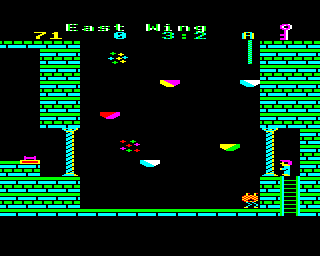 Citadel (BBC Micro) screenshot: Some platform jumping up ahead