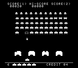 Space Invaders (TurboGrafx CD) screenshot: Black & white cabinet
