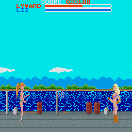 Guerrière Lyewärd (Sharp X68000) screenshot: The first boss battle