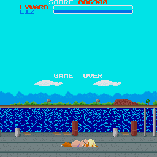 Guerrière Lyewärd (Sharp X68000) screenshot: Death from braindead, yet powerful enemies amidst repetitive backgrounds - what can be worse than that?..