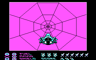 Stargoose Warrior (DOS) screenshot: Inside the tunnel (CGA)