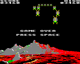Attack on Alpha Centauri (BBC Micro) screenshot: Game over