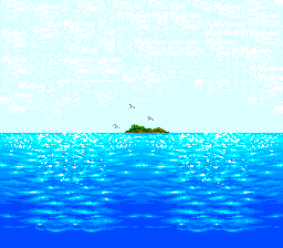 Taiheiki (TurboGrafx CD) screenshot: Beautiful view of an island