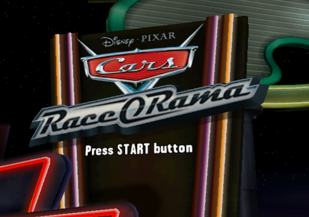 Disney•Pixar Cars: Race-O-Rama (PlayStation 2) screenshot: Title screen.