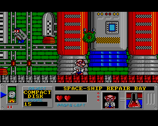 Mad Professor Mariarti (Acorn 32-bit) screenshot: Space-ship repair bay