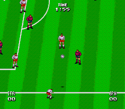 Tecmo World Cup Super Soccer (TurboGrafx CD) screenshot: Throw in
