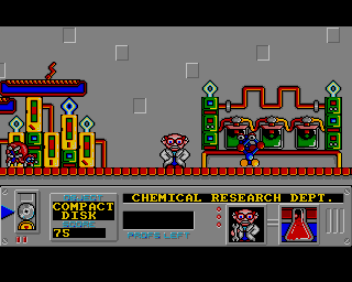 Mad Professor Mariarti (Acorn 32-bit) screenshot: Another view of the chemical research dept.