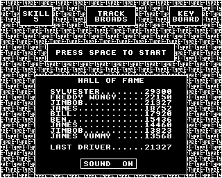 E-Type (BBC Micro) screenshot: Options screen
