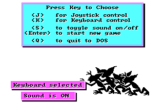 Gremlins 2: The New Batch (DOS) screenshot: Menu (CGA/Tandy)