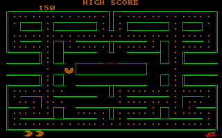 Pac-Man (PC Booter) screenshot: Killed by Monster