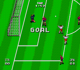 Tecmo World Cup Super Soccer (TurboGrafx CD) screenshot: Goal!