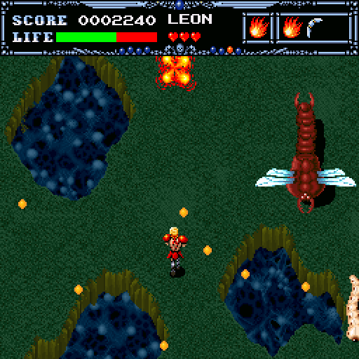 Undead Line (Sharp X68000) screenshot: Much bigger insects appear